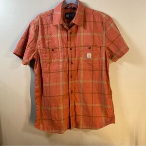 Carhartt Rugged Flex Plaid Button Up Shirt Men’s Medium Short Sleeve